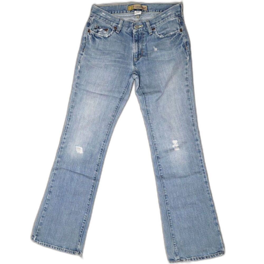 VTG Y2K 2006 Old Navy Ultra Low Rise Distressed Boot Cut Jeans Size 1
